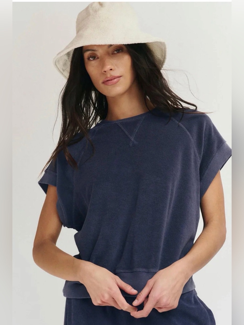The GREAT Micro Terry Wedge Sweatshirt and Swing Short